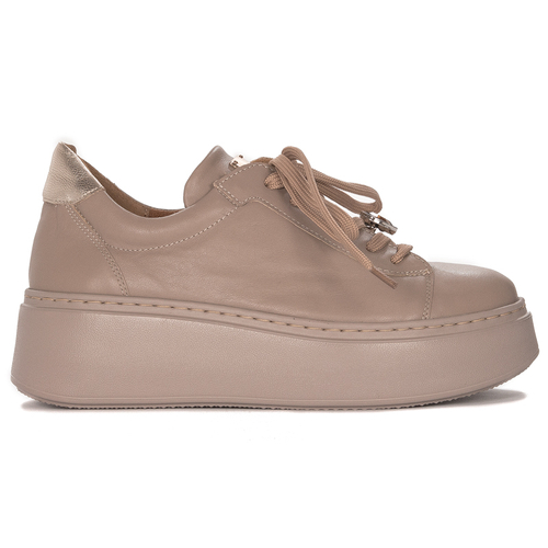 Maciejka Woman's Sneakers Beige Leather 06191-04/00-8