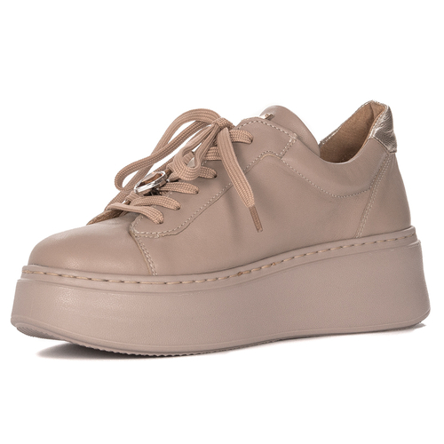 Maciejka Woman's Sneakers Beige Leather 06191-04/00-8