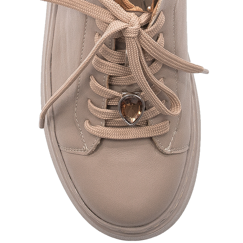 Maciejka Woman's Sneakers Beige Leather 06191-04/00-8