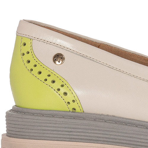 Maciejka Women's Beige + Pistachio Flat Shoes