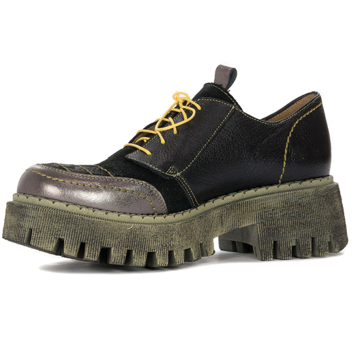 Maciejka Women's Black and Yellow Low Shoes