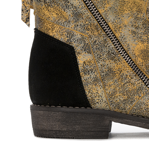 Maciejka Women's Boots Yellow and Black  Leather 