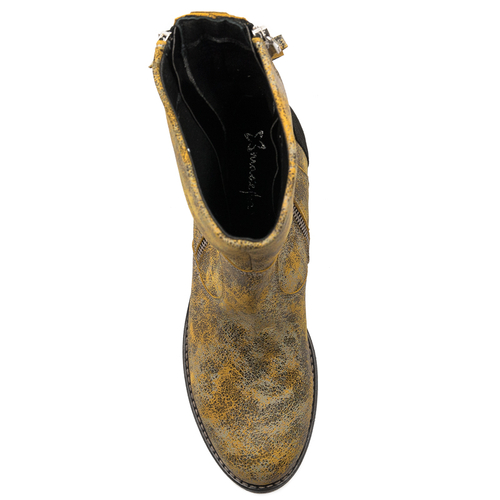 Maciejka Women's Boots Yellow and Black  Leather 