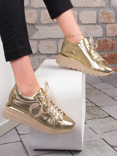 Maciejka Women's Gold Flat Shoes