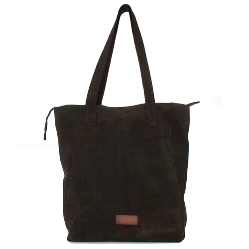 Maciejka Women's Grey Velor Leather Handbag