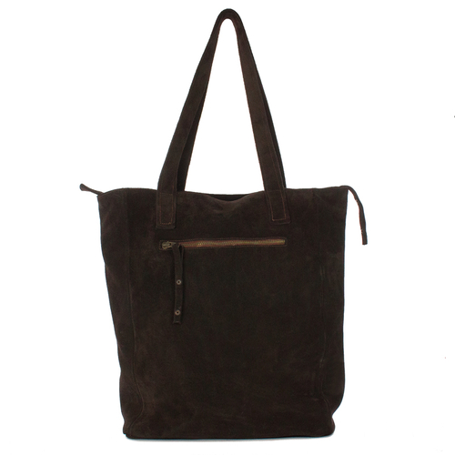 Maciejka Women's Grey Velor Leather Handbag