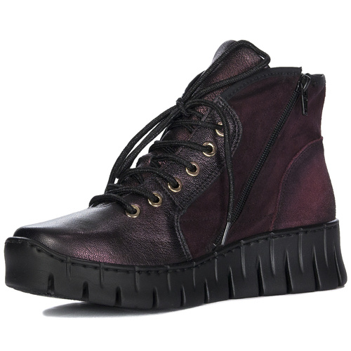 Maciejka Women's Leather Burgundy Boots