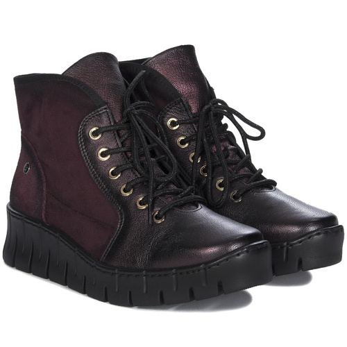 Maciejka Women's Leather Burgundy Boots