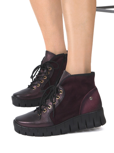 Maciejka Women's Leather Burgundy Boots