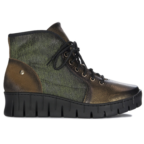 Maciejka Women's Leather Green - Gold Boots