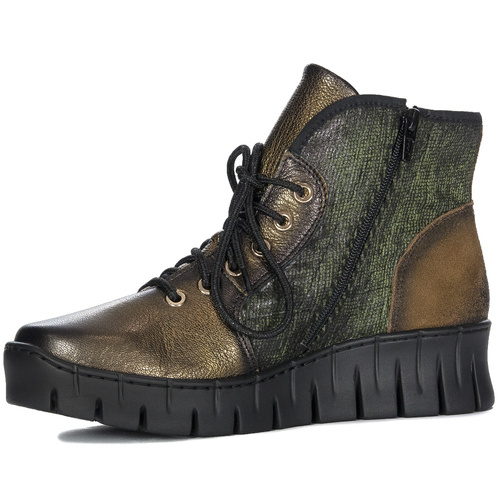 Maciejka Women's Leather Green - Gold Boots