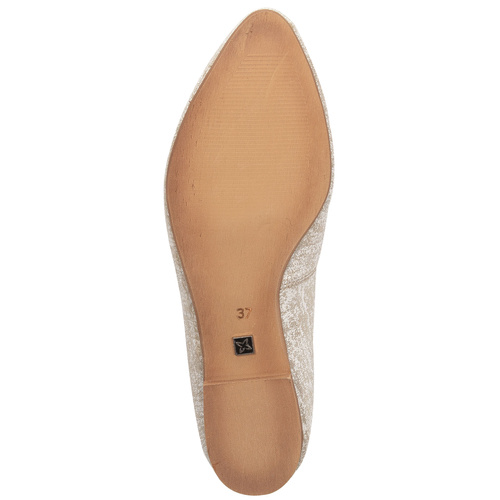 Maciejka Women's Leather White and Gold Ballerinas 