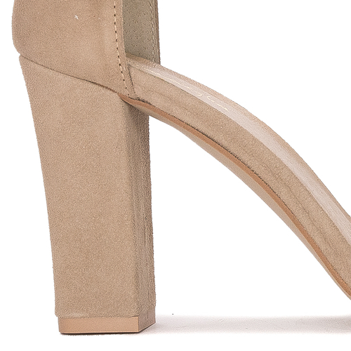Maciejka Women's Sandals In Natural Velor Leather Beige