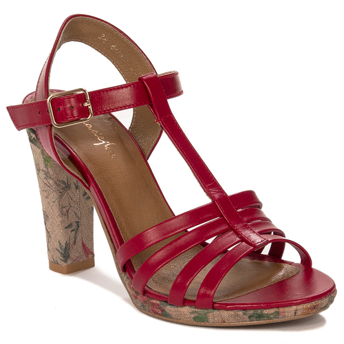 Maciejka Women's Sandals Natural Leather Red