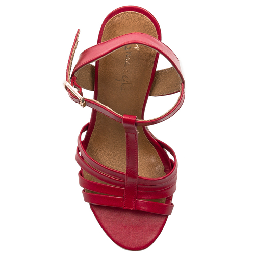 Maciejka Women's Sandals Natural Leather Red