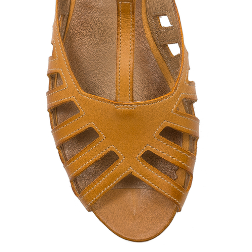 Maciejka Women's flat sandals leather Orange