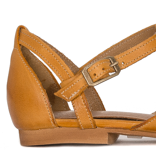 Maciejka Women's flat sandals leather Orange