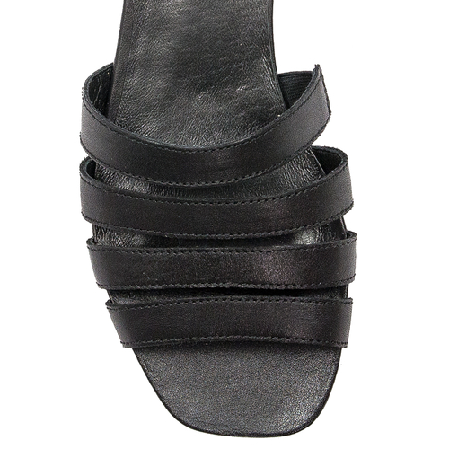 Maciejka Women's flat sandals natural leather Black