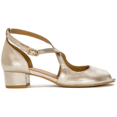 Maciejka Women's leather gold pumps