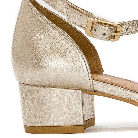 Maciejka Women's leather gold pumps