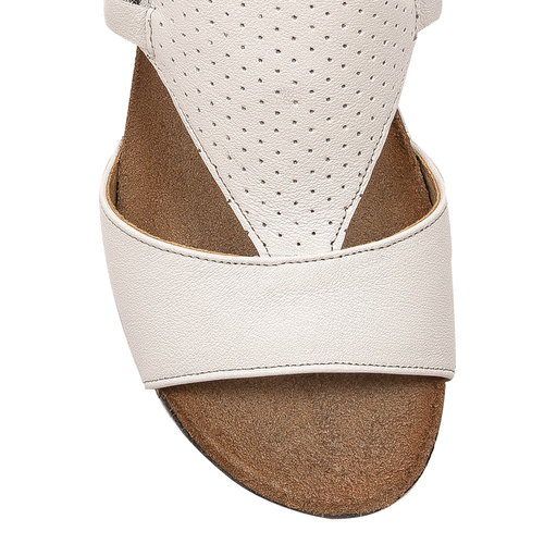 Maciejka Women's natural leather White + Grey sandals