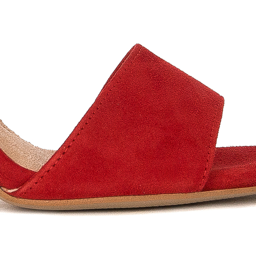 Maciejka Women's sandals in natural velor leather red