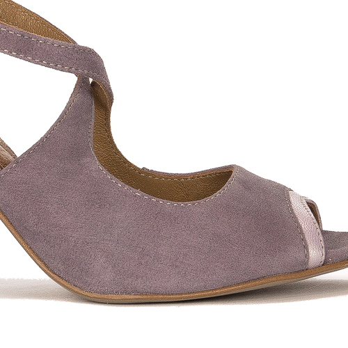 Maciejka Women's sandals in natural velor leather violet