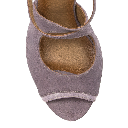 Maciejka Women's sandals in natural velor leather violet