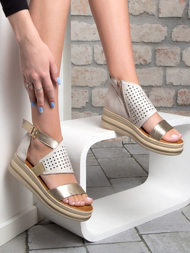 Maciejka Women's sandals natural leather Gold