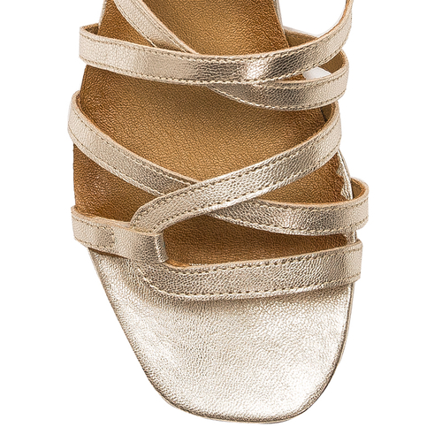 Maciejka Women's sandals natural leather shine Gold