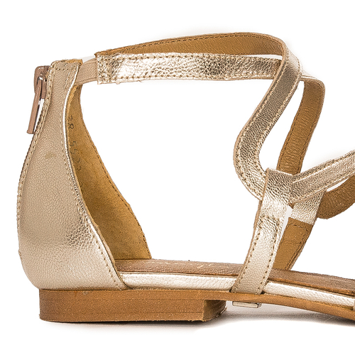 Maciejka Women's sandals natural leather shine Gold