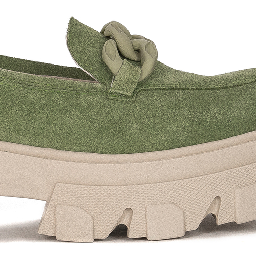 Maciejka Women's shoes green suede leather