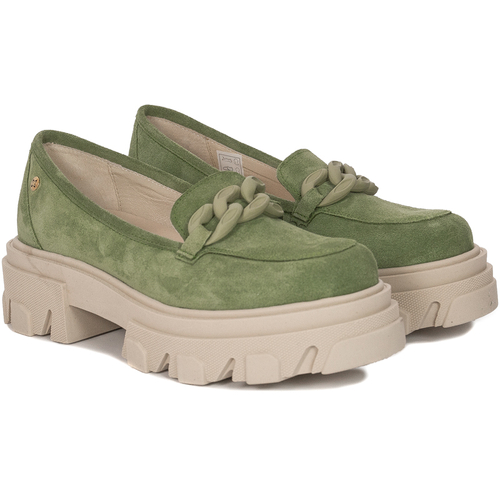 Maciejka Women's shoes green suede leather
