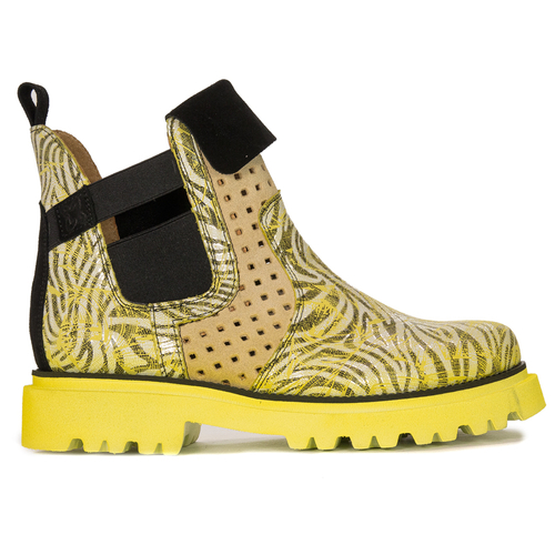 Maciejka Women's yellow openwork leather ankle boots