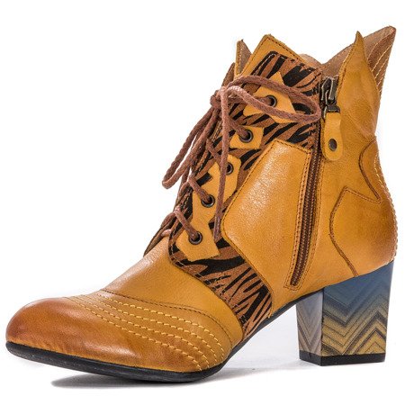 Maciejka Yellow Lace-up Boots 03194-07/00-3