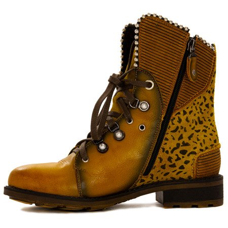 Maciejka Yellow Lace-up Boots 3623A-07/00-3