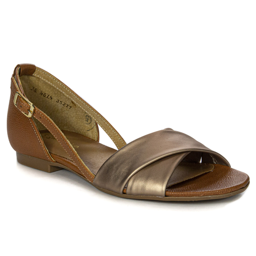 Maciejka brown + dark gold Sandals 04614-29/00-5