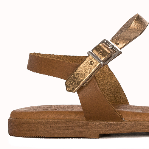 Maciejka brown leather women's flat sandals