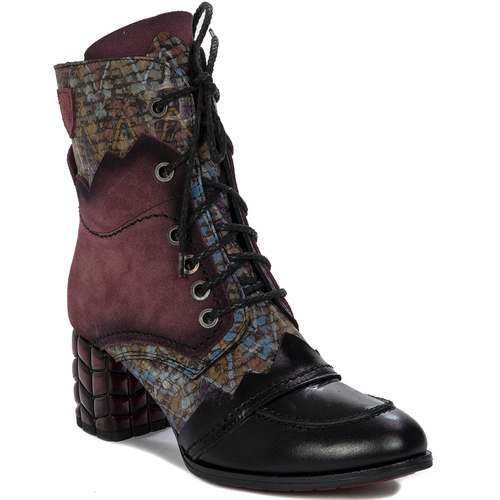 Maciejka burgundy Lace-up Boots