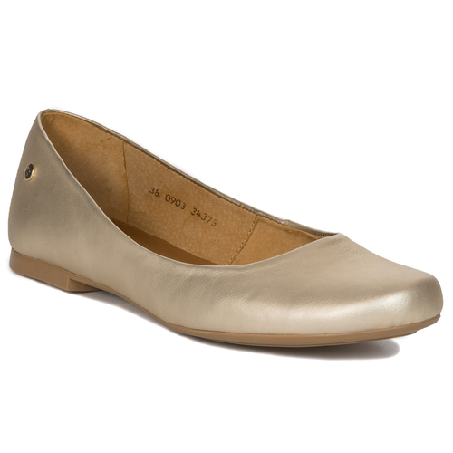 Maciejka leather Gold Ballerinas 00903-65/00-5