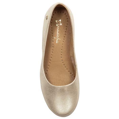 Maciejka leather Gold Ballerinas 00903-68/00-5