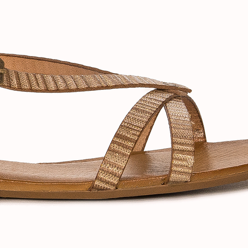 Maciejka women's brown + gold leather Sandals