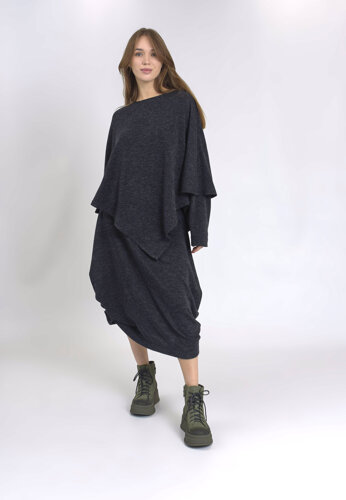 Silvia Graphite Knitted Skirt