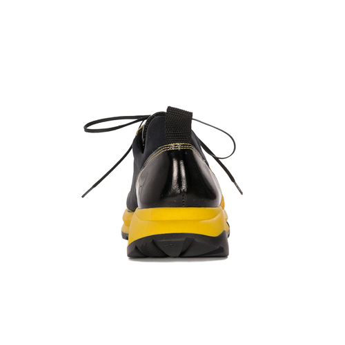 Woman's Sneakers Black and Yellow Leather 