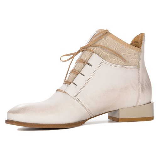 Maciejka 04744-22/00-5 women's Light Beige Lace-up Boots