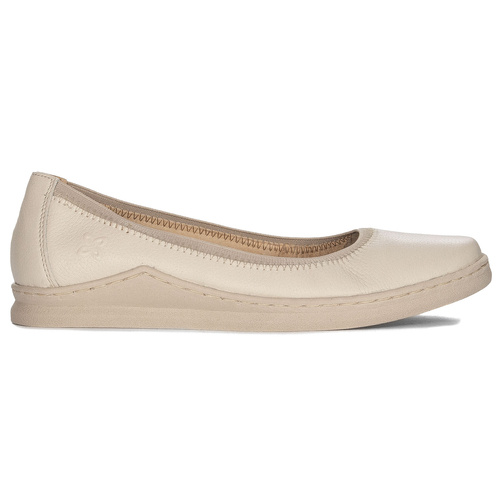 Maciejka Beige Leather Ballerinas