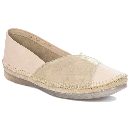 Maciejka Beige Women's Leather Ballerina Shoes