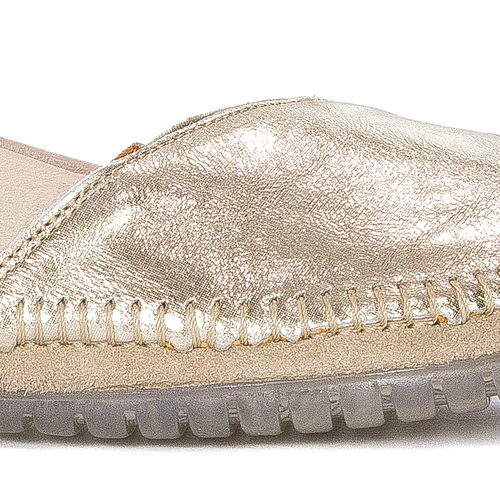 Maciejka Beige Women's Leather Ballerina Shoes