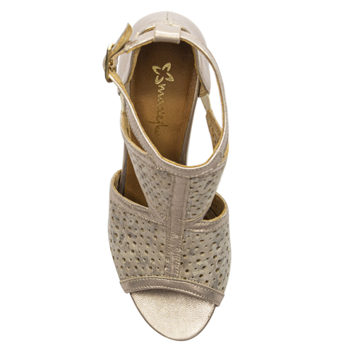 Maciejka Biege + Gold Sandals 06555-04/00-5