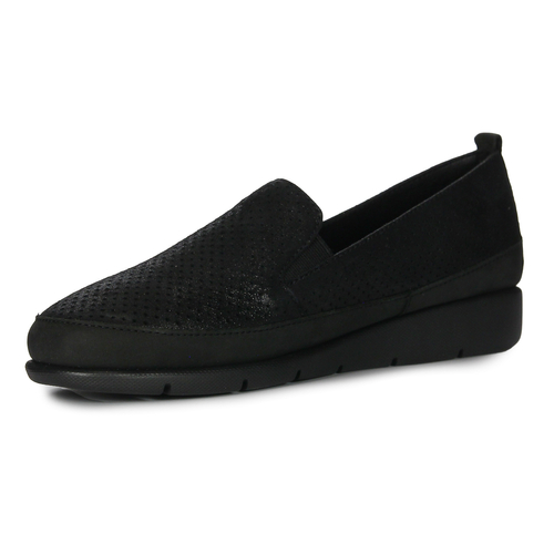 Maciejka Black Leather Flat Shoes P6505-01/00-1